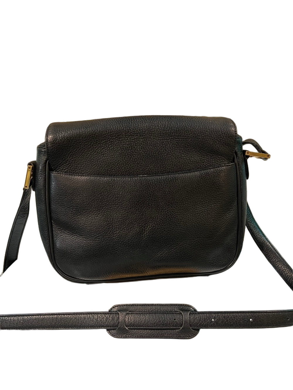 MCM Black Leather Crossbody Bag with Gold Accents - Picture 7 of 15